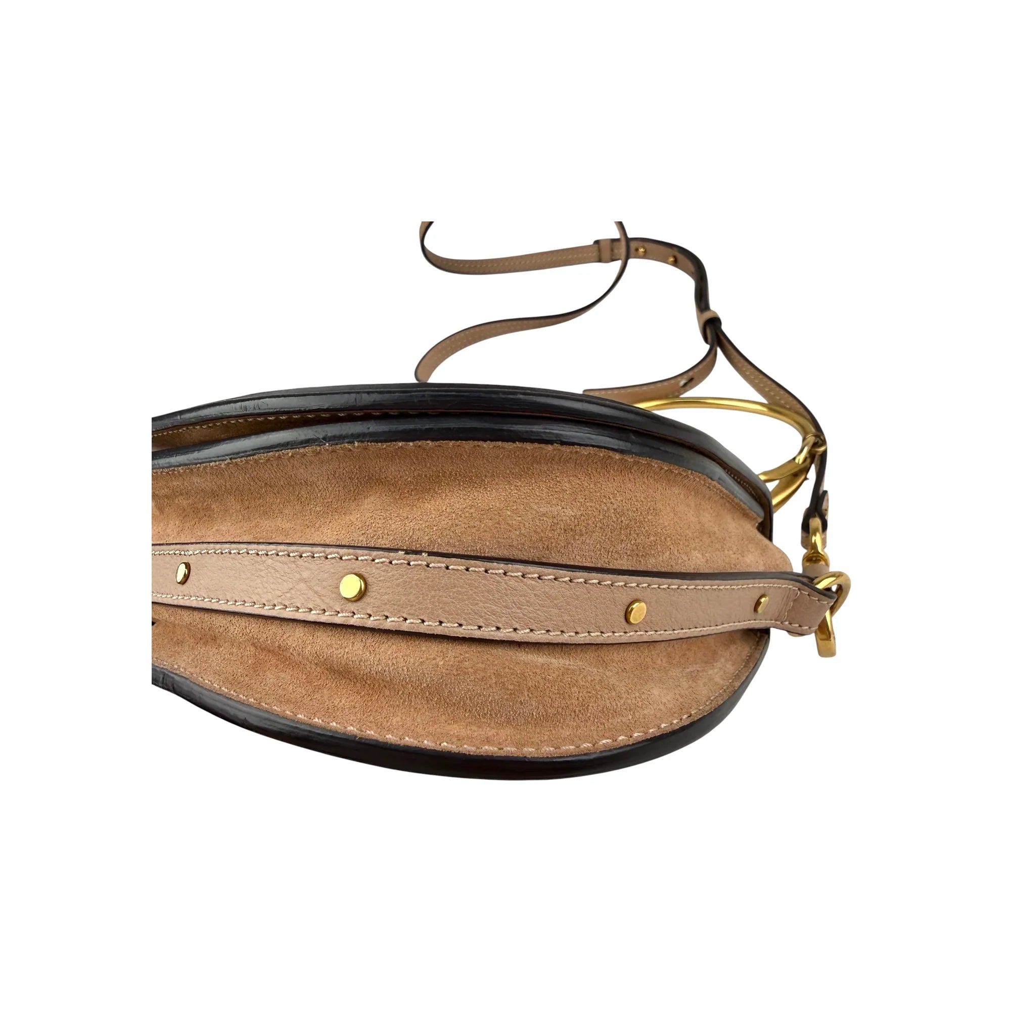Chloe Motty Camel Leather/Suede Small Nile Bracelet Bag