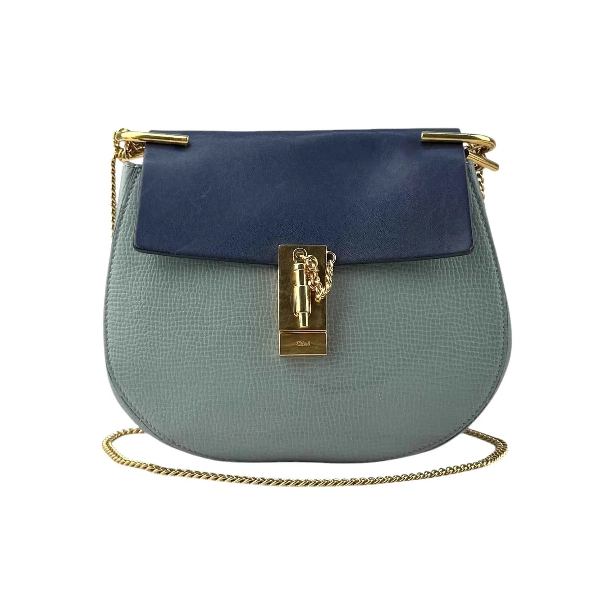 Chloe Two Tone Leather Large Drew Shoulder Bag