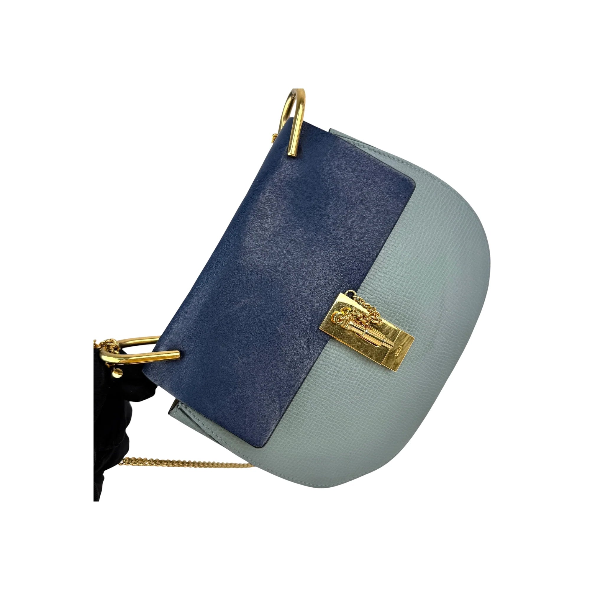Chloe Two Tone Leather Large Drew Shoulder Bag