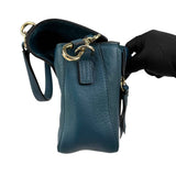 chloe leather faye shoulder bag blue left