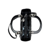 Christian Dior Black Cannage Quilted Patent Leather Lady Dior Bag