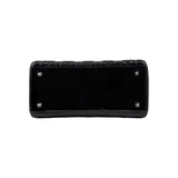 Christian Dior Black Cannage Quilted Patent Leather Lady Dior Bag