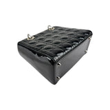 Christian Dior Black Cannage Quilted Patent Leather Lady Dior Bag
