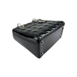 Christian Dior Black Cannage Quilted Patent Leather Lady Dior Bag