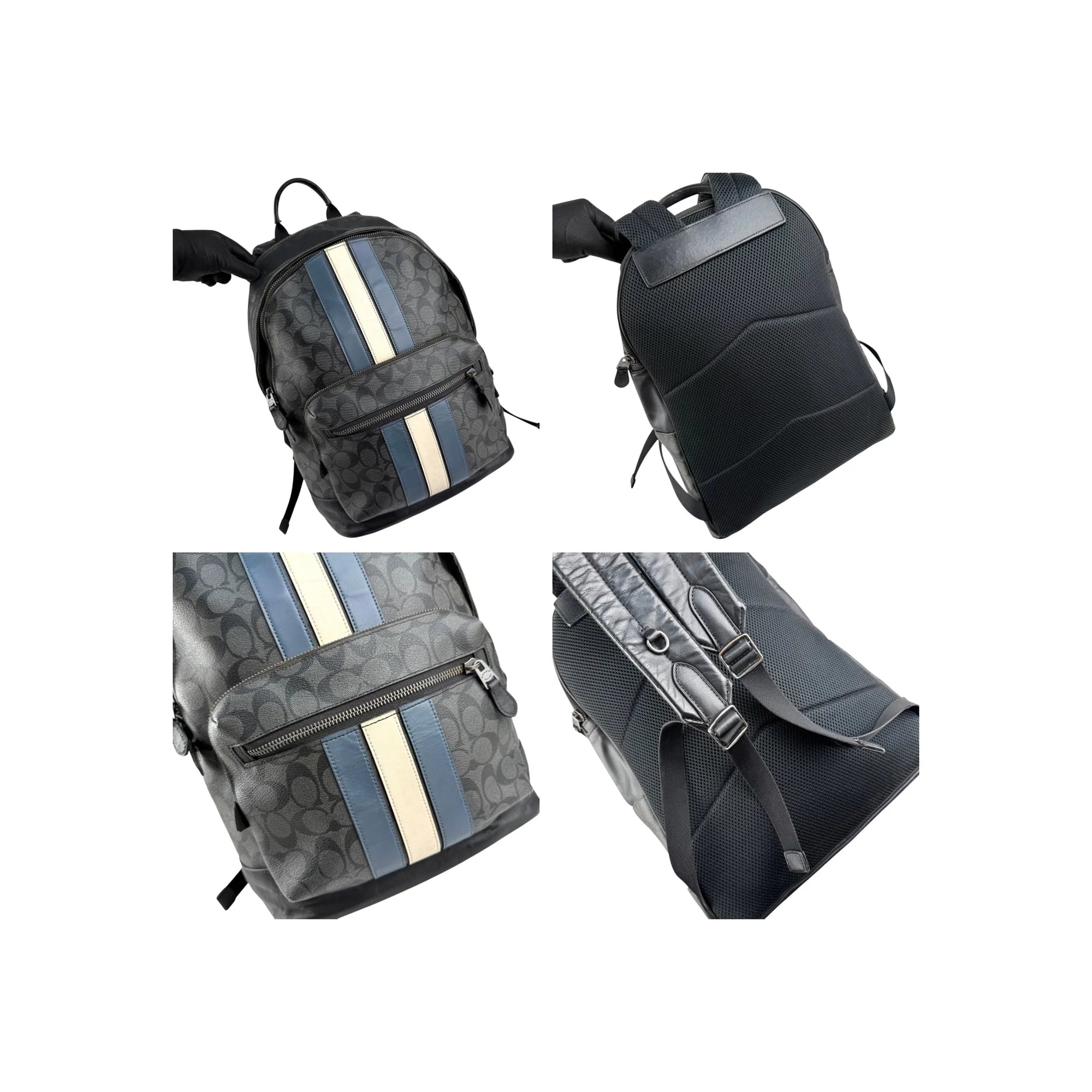 Coach Men's Black West Backpack With Varsity Stripe