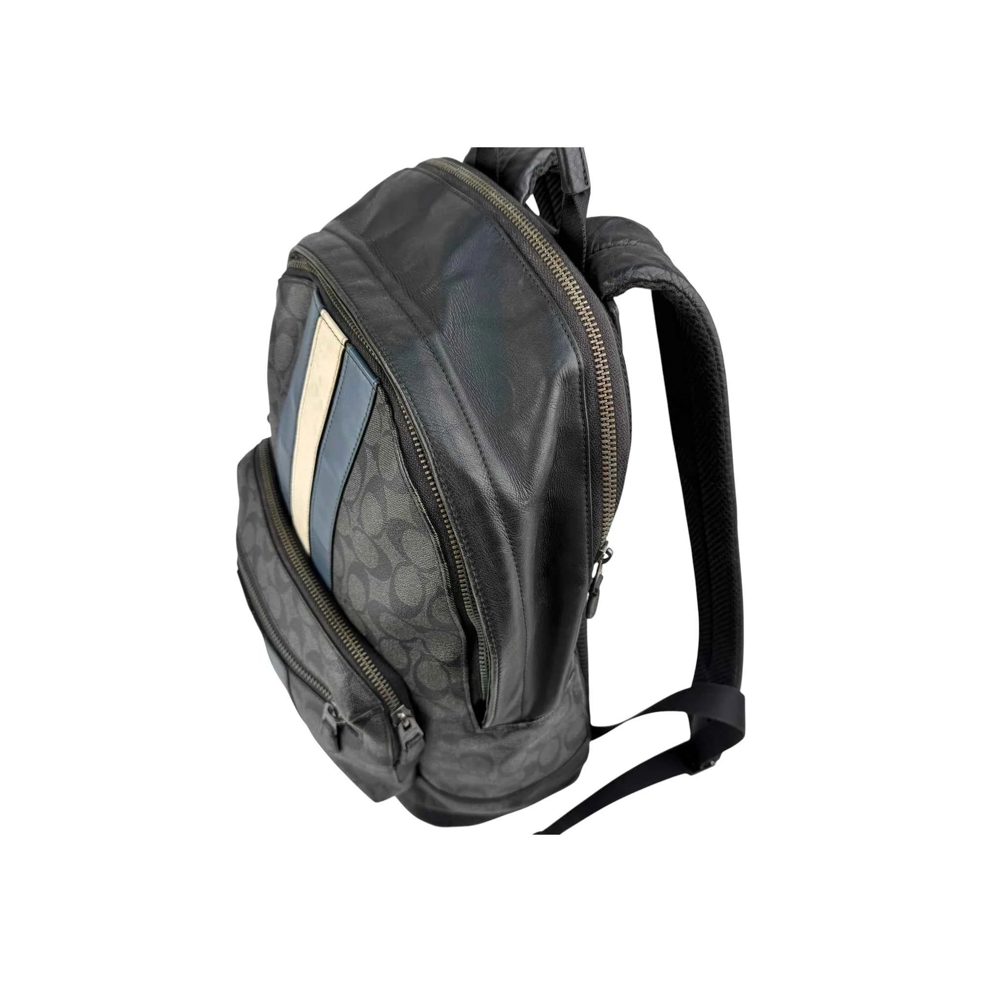 Coach Men's Black West Backpack With Varsity Stripe