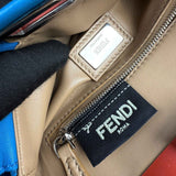Fendi Blue/Orange Leather Mini Peekaboo Top Handle Bag