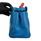 Fendi Blue/Orange Leather Mini Peekaboo Top Handle Bag