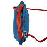 Fendi Blue/Orange Leather Mini Peekaboo Top Handle Bag