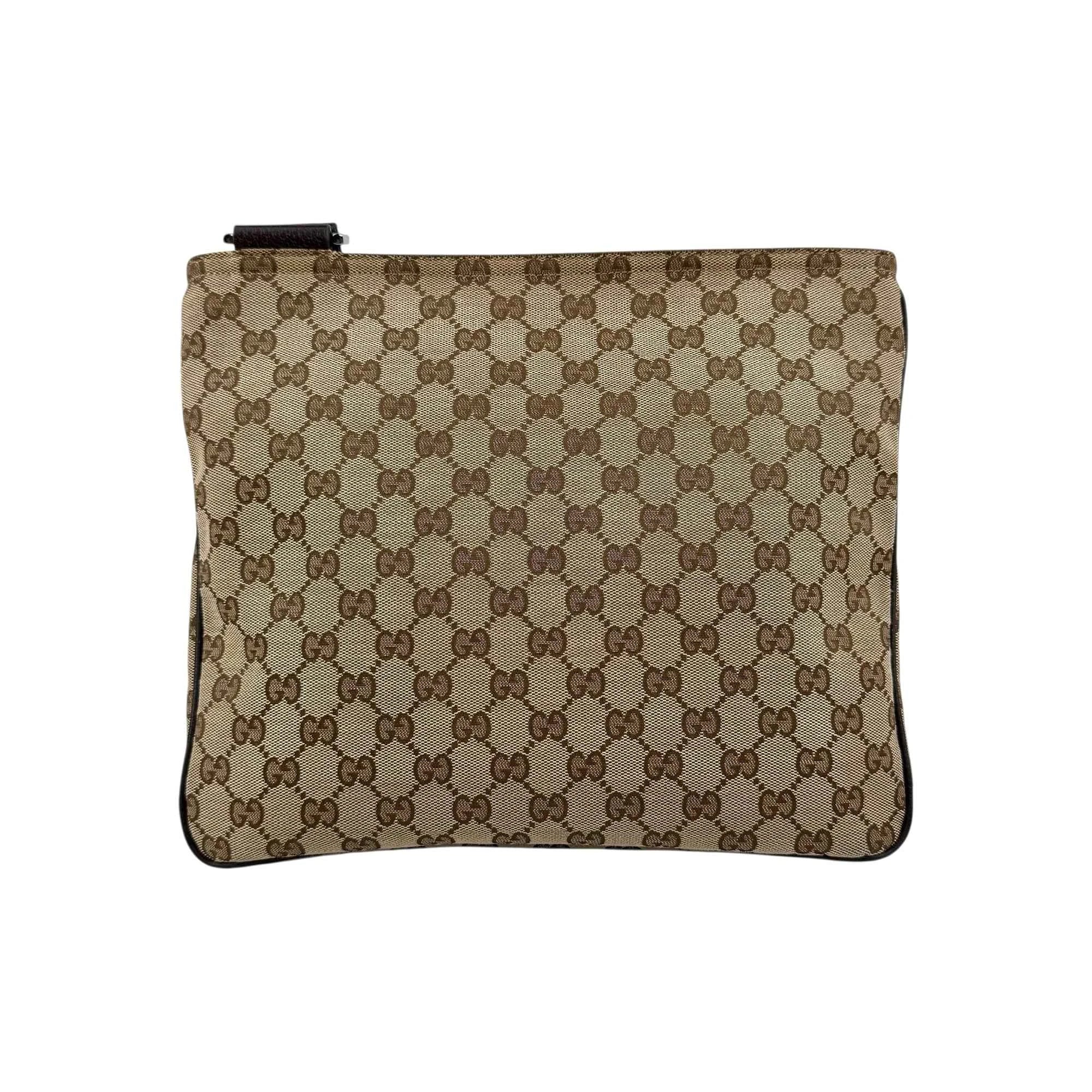 Gucci Beige/Brown GG Canvas Web Messenger Bag