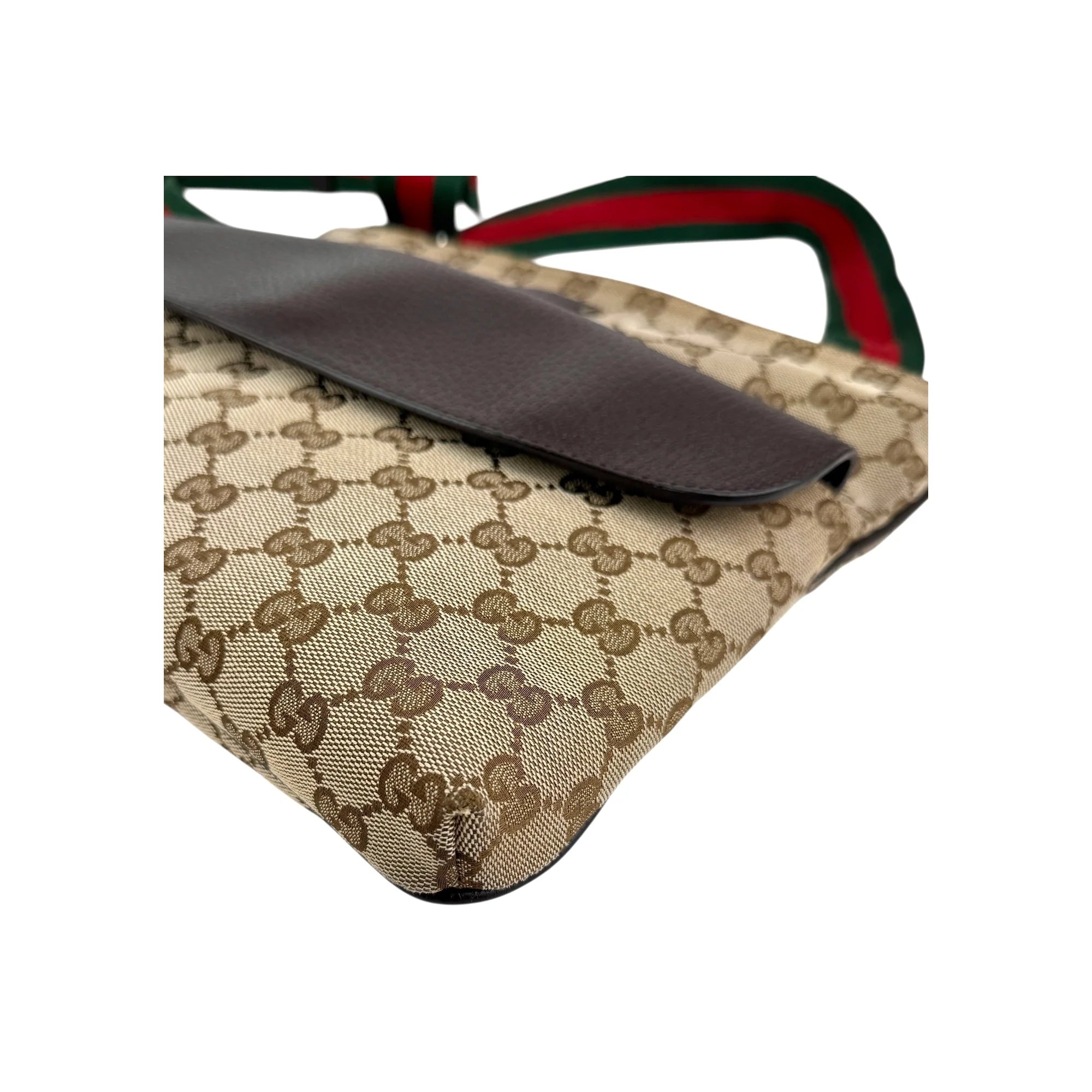 Gucci Beige/Brown GG Canvas Web Messenger Bag