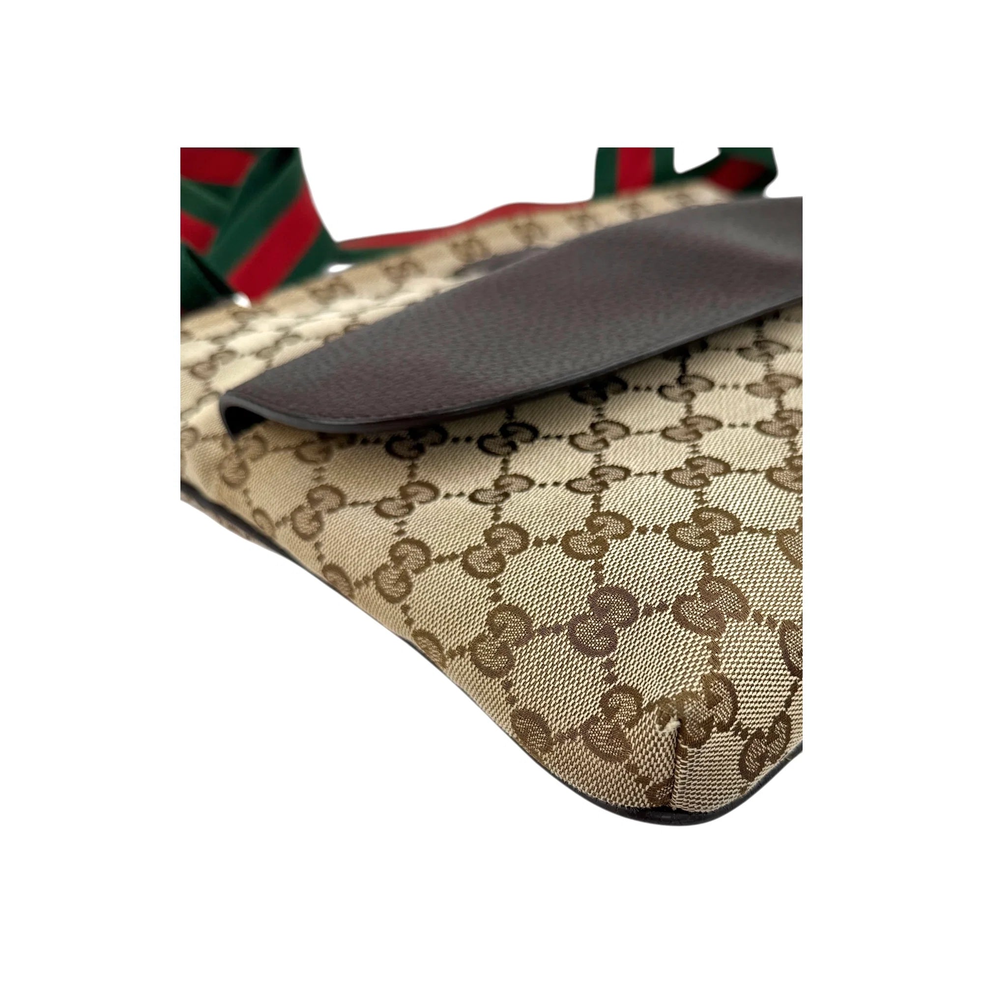 Gucci Beige/Brown GG Canvas Web Messenger Bag