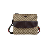 Gucci Beige/Brown GG Canvas Web Messenger Bag