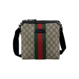 Gucci Beige/Brown GG Coated Canvas Vintage Web Flat Messenger Bag