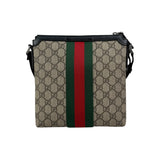 Gucci Beige/Brown GG Coated Canvas Vintage Web Flat Messenger Bag