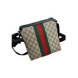 Gucci Beige/Brown GG Coated Canvas Vintage Web Flat Messenger Bag