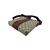 Gucci Beige/Brown GG Coated Canvas Vintage Web Flat Messenger Bag