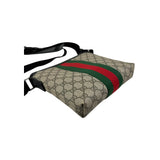 Gucci Beige/Brown GG Coated Canvas Vintage Web Flat Messenger Bag