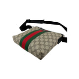 Gucci Beige/Brown GG Coated Canvas Vintage Web Flat Messenger Bag