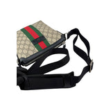 Gucci Beige/Brown GG Coated Canvas Vintage Web Flat Messenger Bag