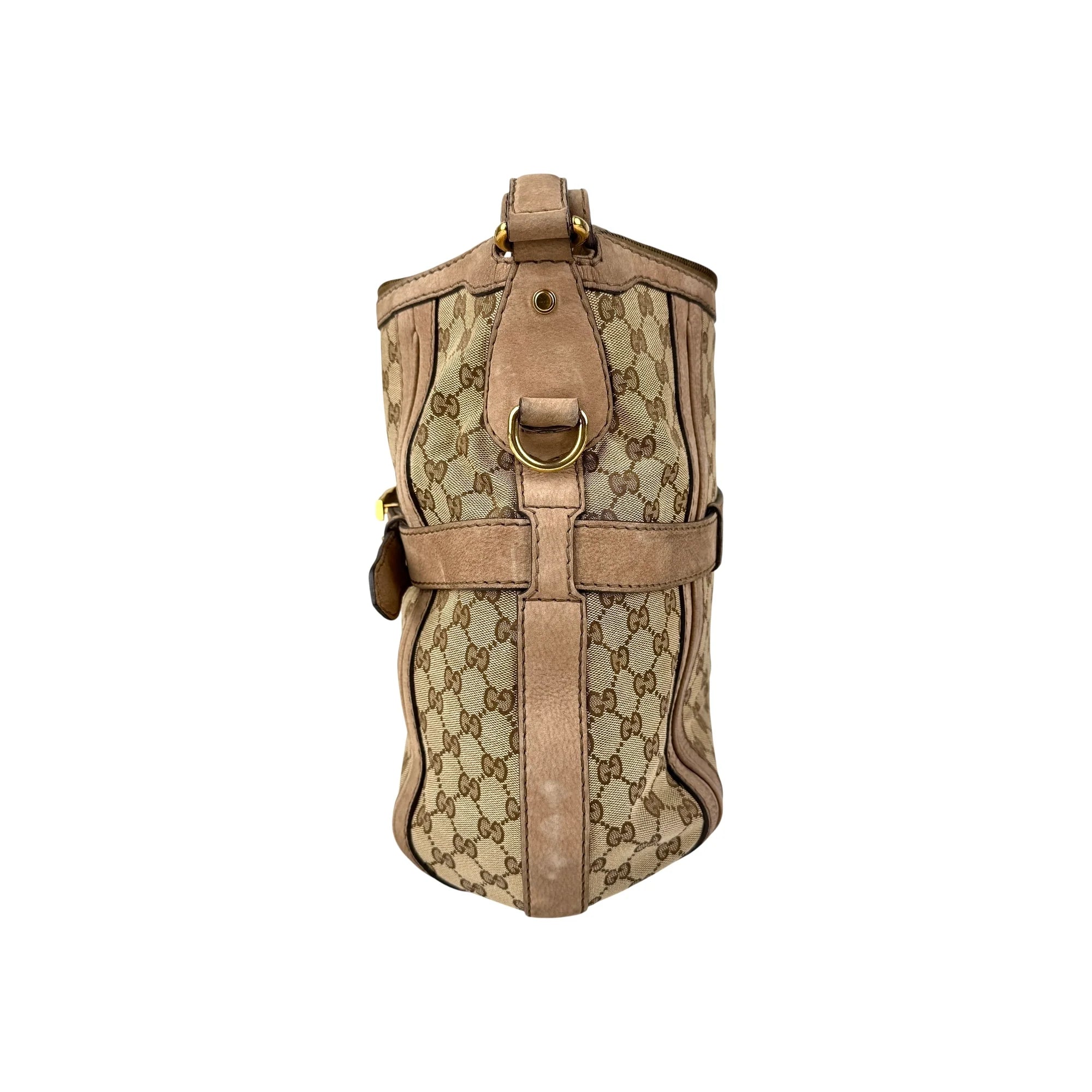 Gucci Beige Canvas/Nubuck GG Running Medium Double G Hobo Bag