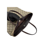 Gucci Beige/Ebony GG Coated Canvas Flat Small Tote Bag