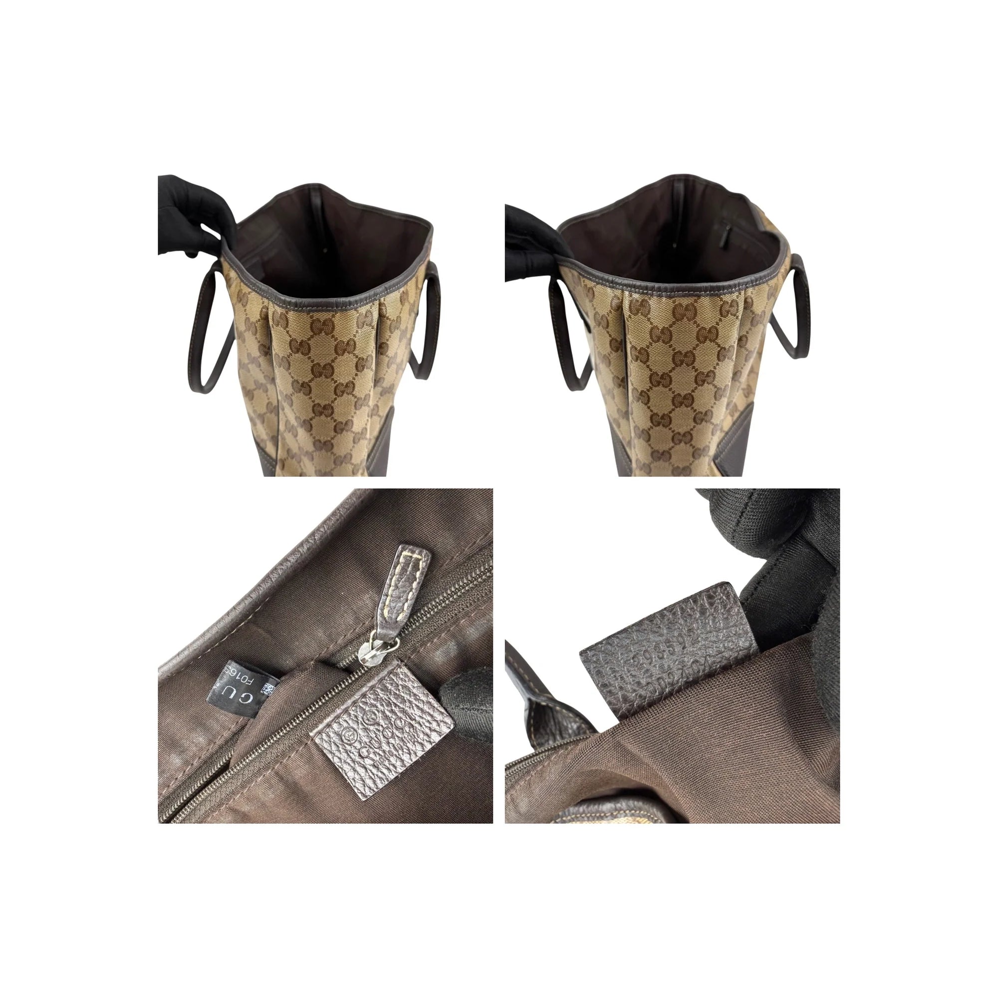 Gucci Beige/Ebony GG Crystal Coated Canvas Princy Medium Tote Bag