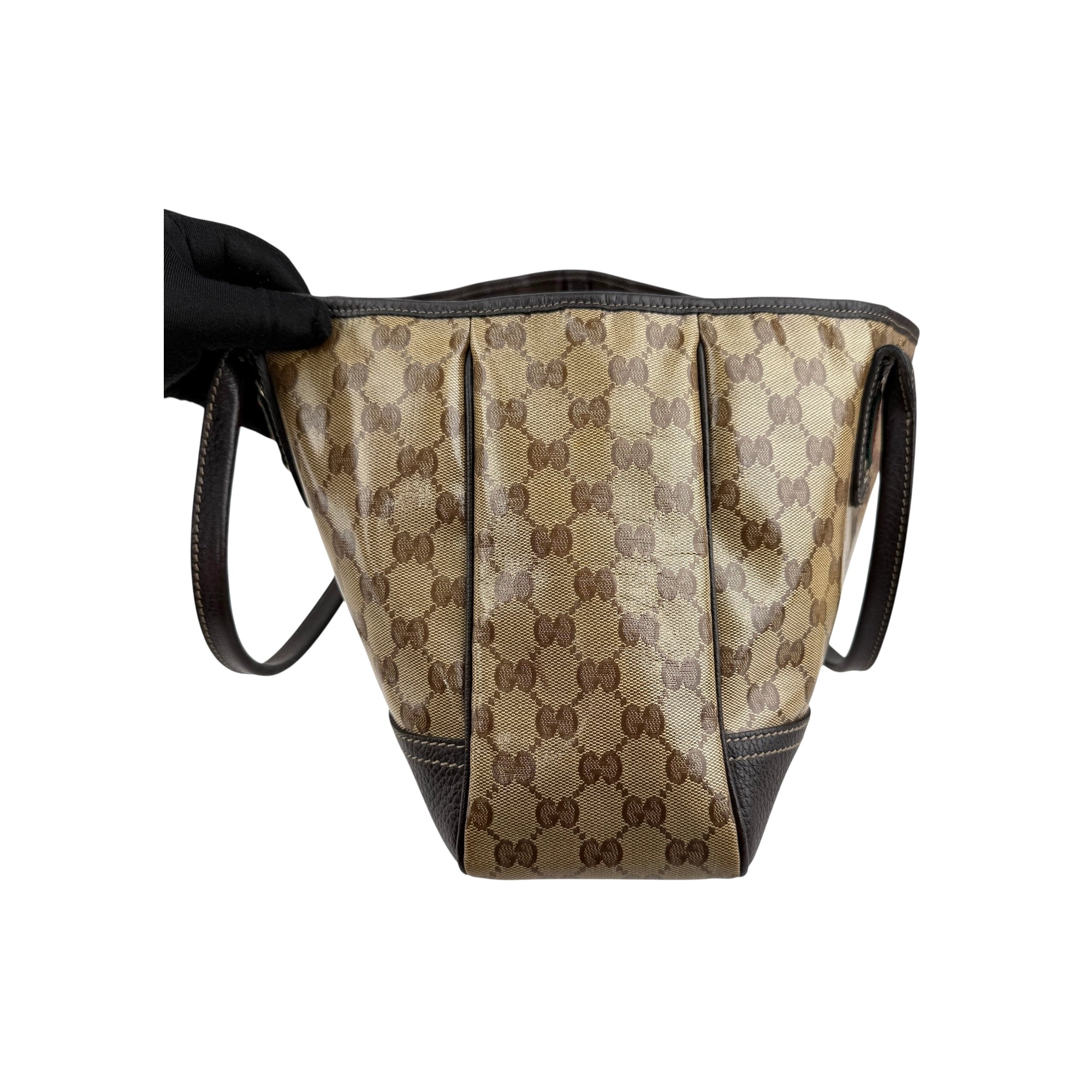 Gucci Beige/Ebony GG Crystal Coated Canvas Princy Medium Tote Bag