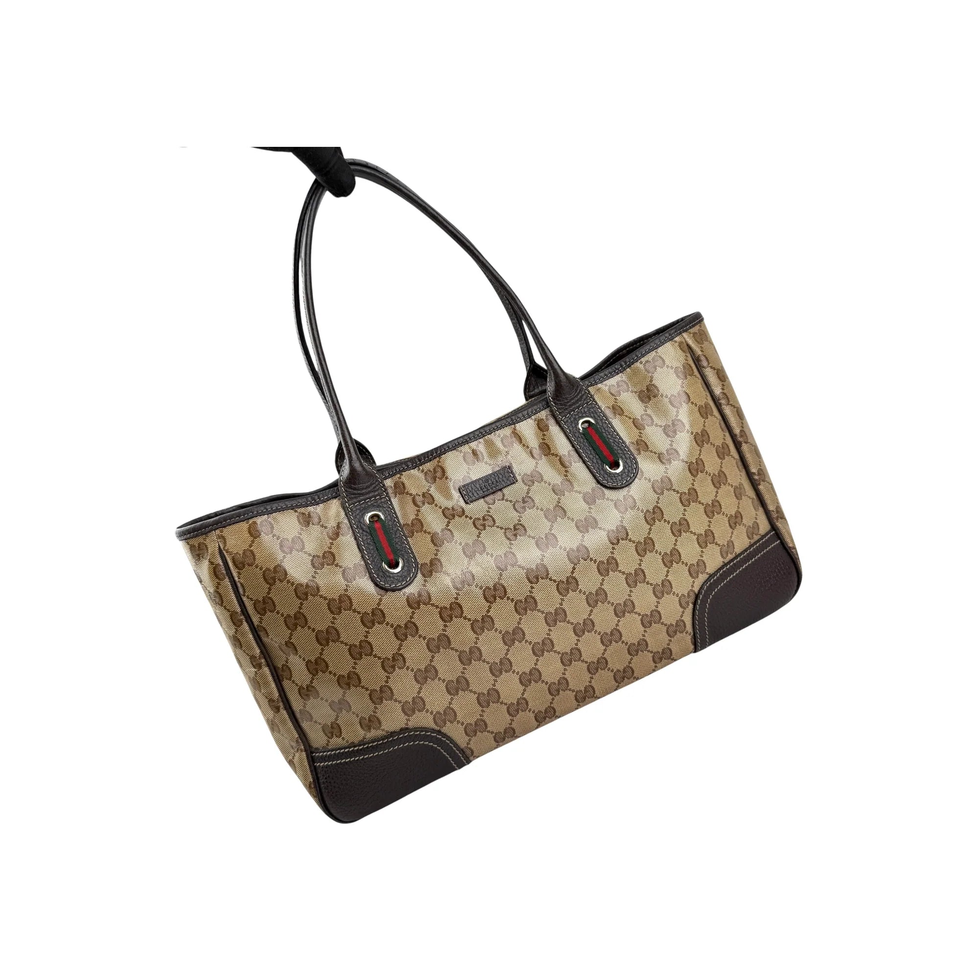 Gucci Beige/Ebony GG Crystal Coated Canvas Princy Medium Tote Bag