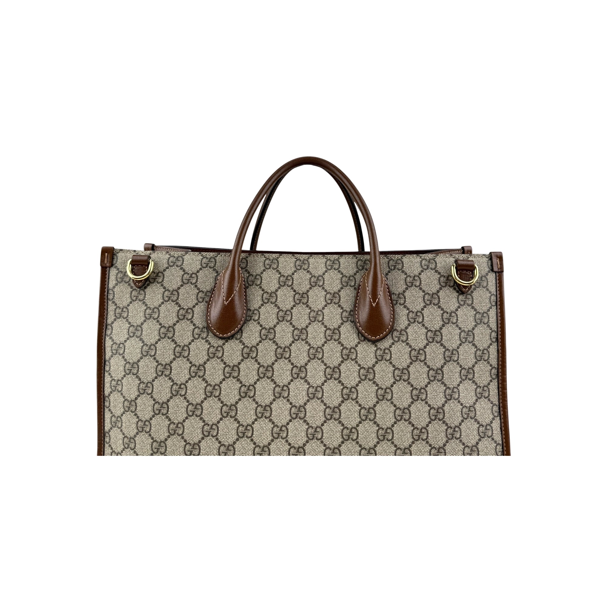 Gucci Beige/Ebony GG Supreme Canvas and Leather GG Tote Bag