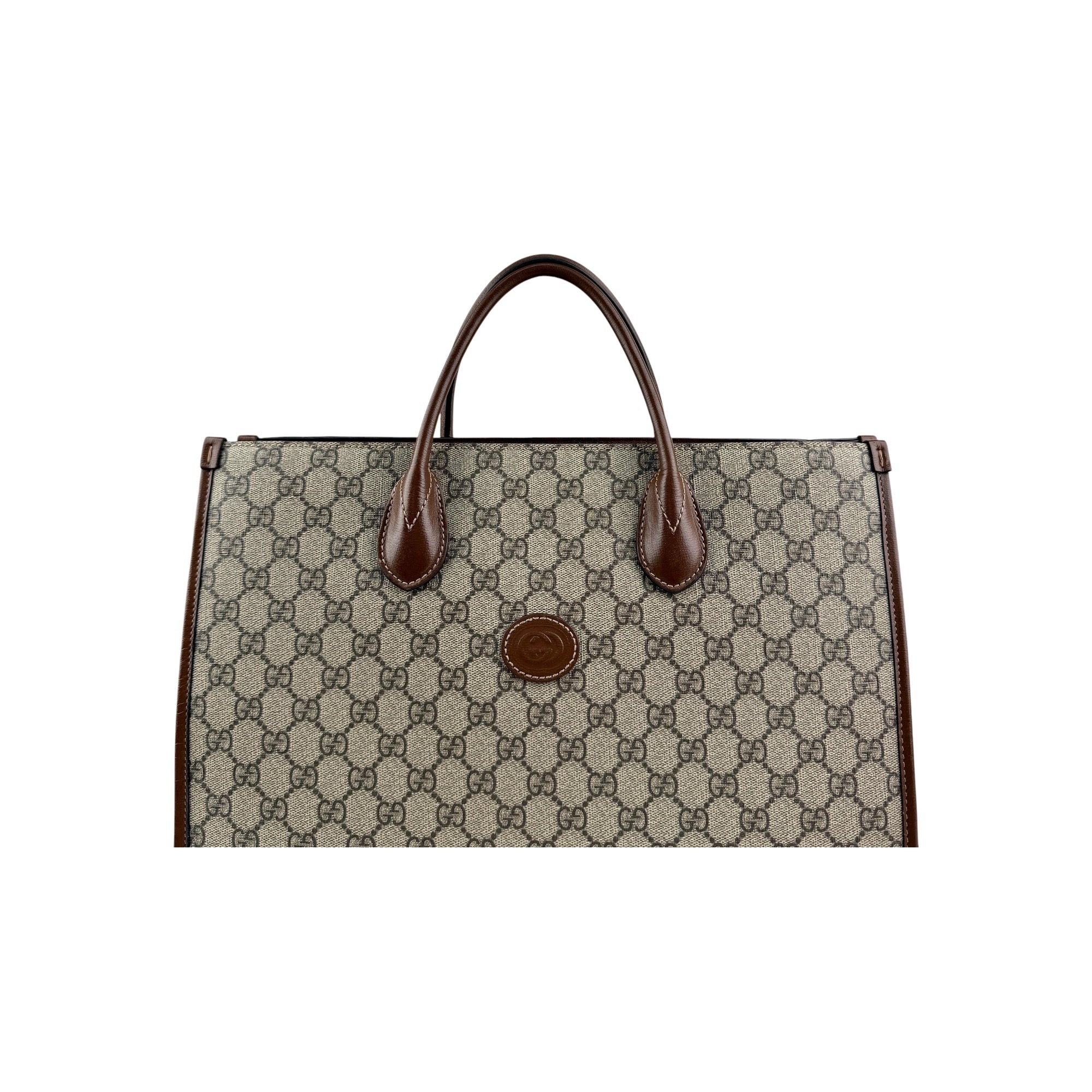 Gucci Beige/Ebony GG Supreme Canvas and Leather GG Tote Bag