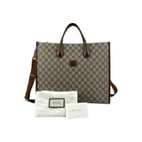 Gucci Beige/Ebony GG Supreme Canvas and Leather GG Tote Bag
