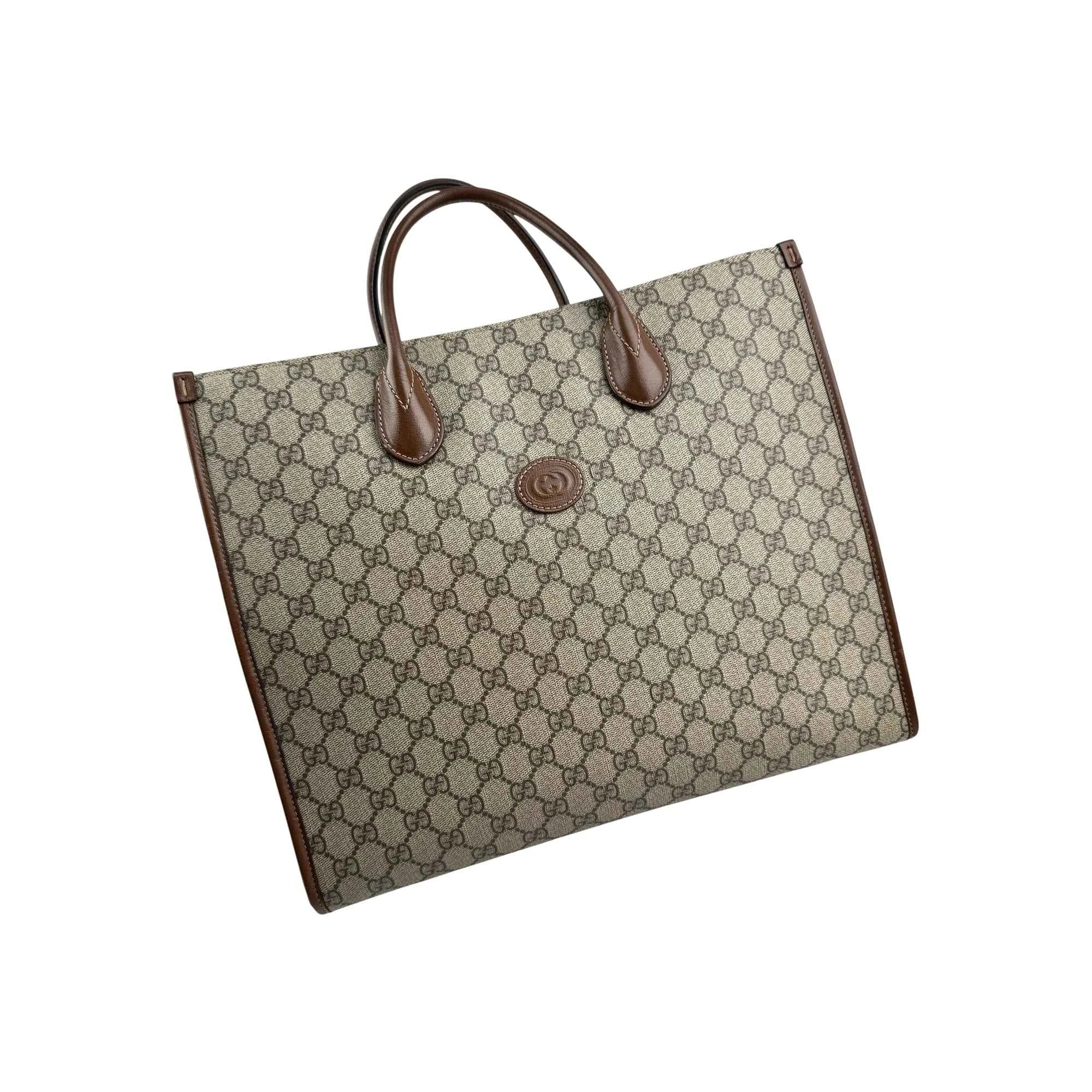 Gucci Beige/Ebony GG Supreme Canvas and Leather GG Tote Bag
