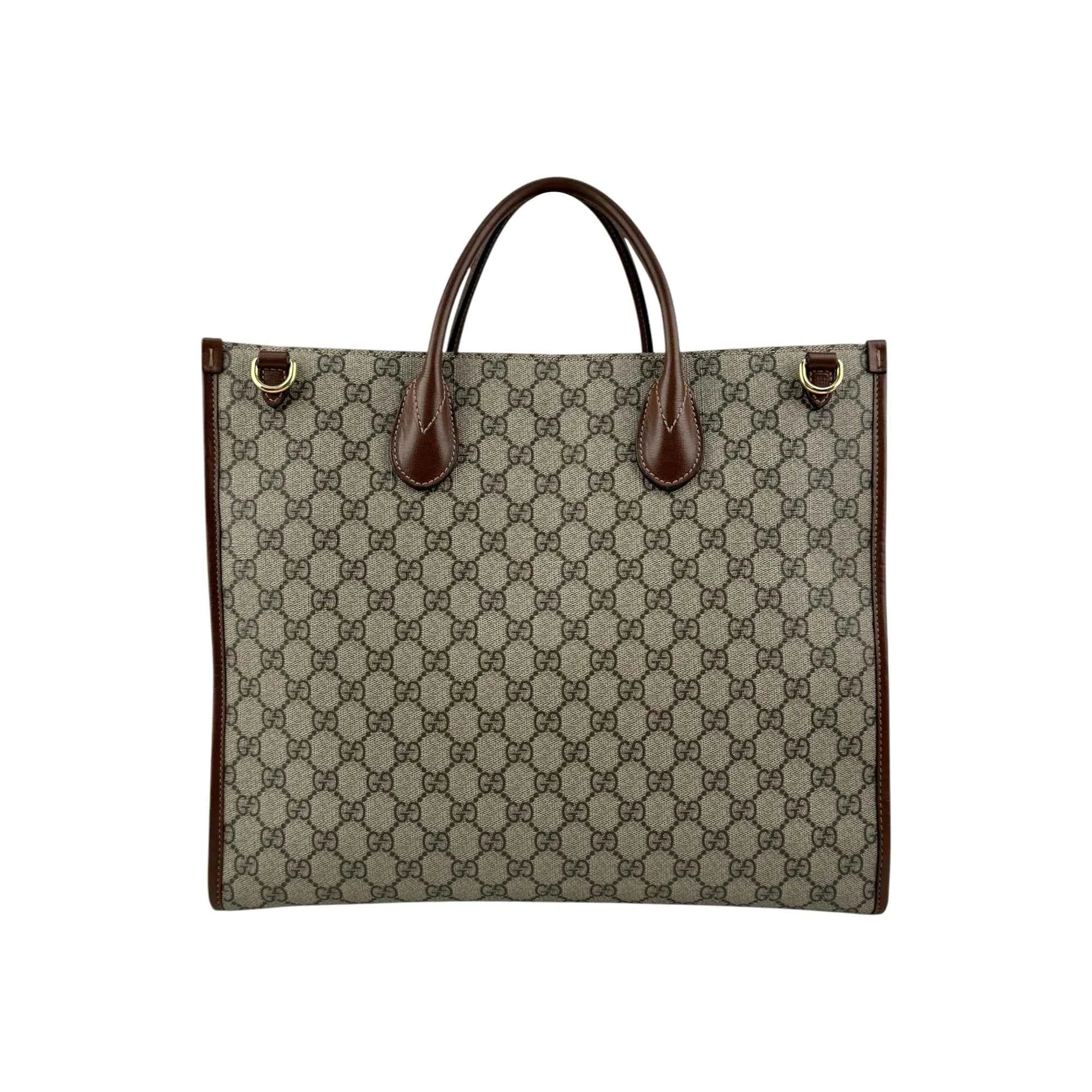 Gucci Beige/Ebony GG Supreme Canvas and Leather GG Tote Bag