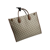 Gucci Beige/Ebony GG Supreme Canvas and Leather GG Tote Bag