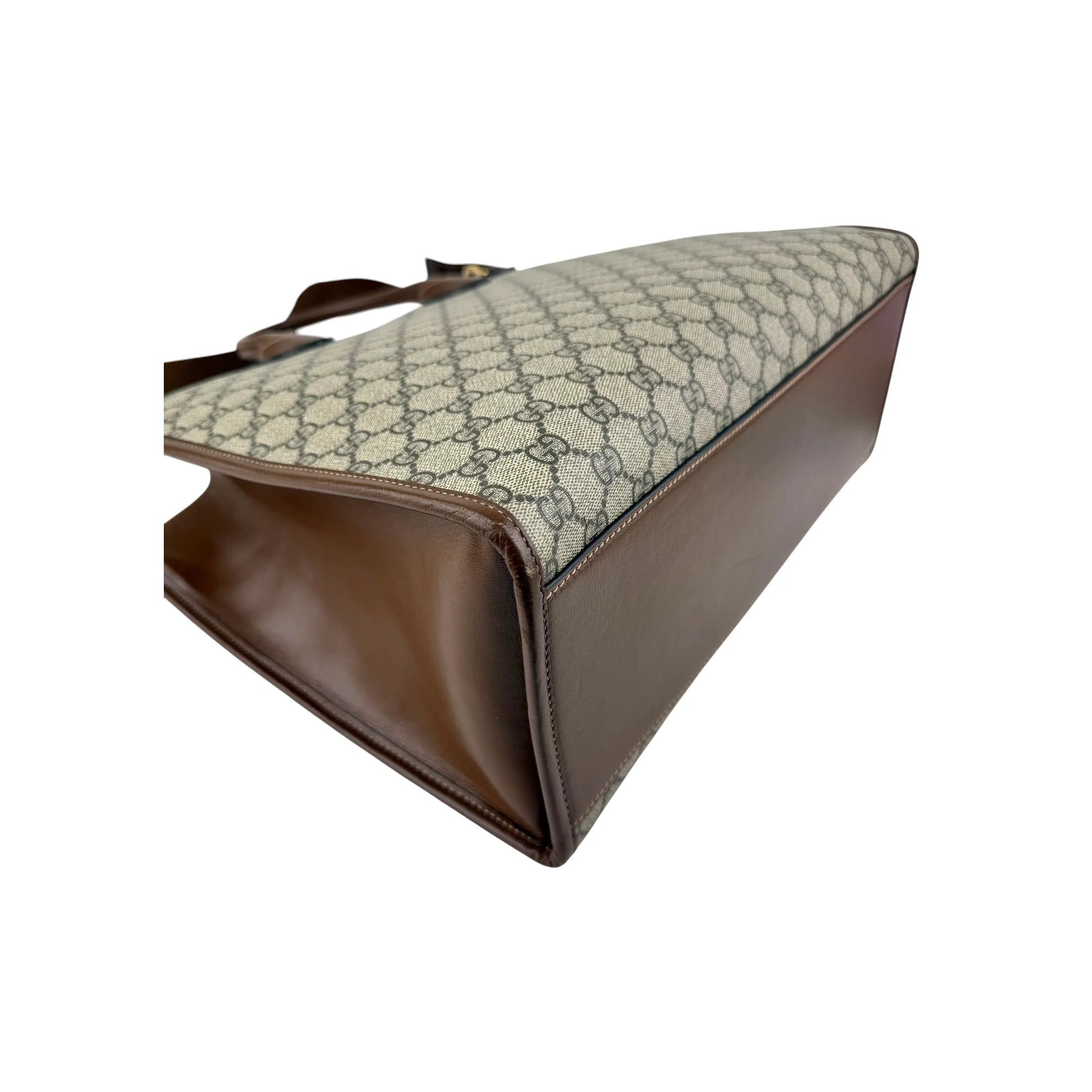 Gucci Beige/Ebony GG Supreme Canvas and Leather GG Tote Bag