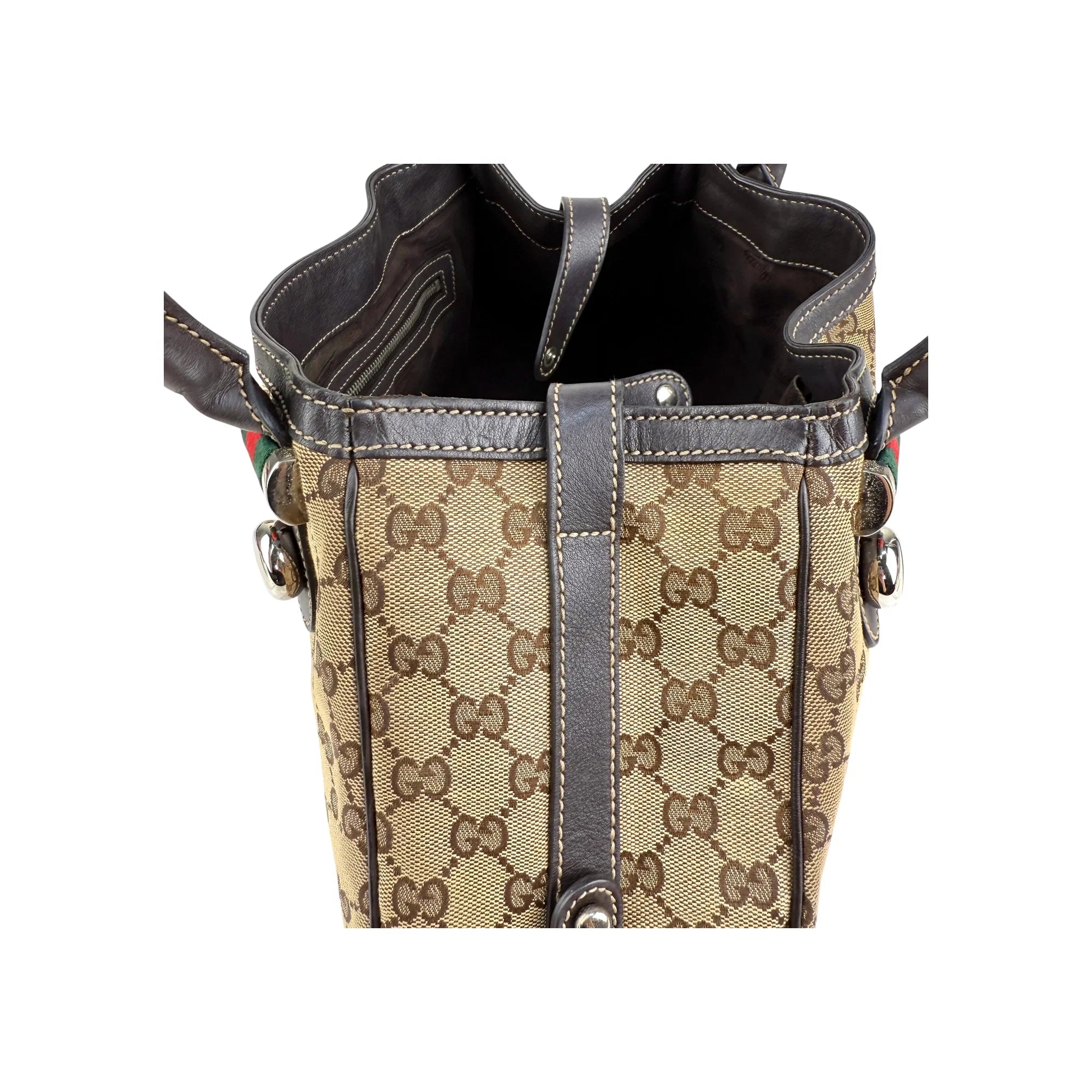 Gucci Beige GG Canvas Web Match Ball Hobo
