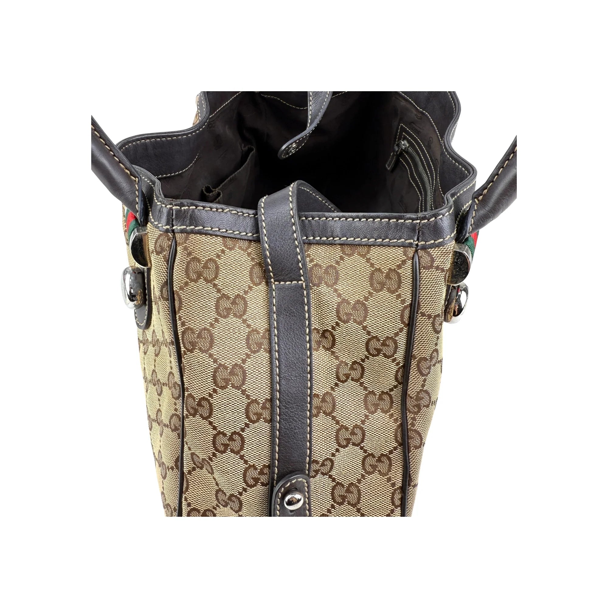Gucci Beige GG Canvas Web Match Ball Hobo