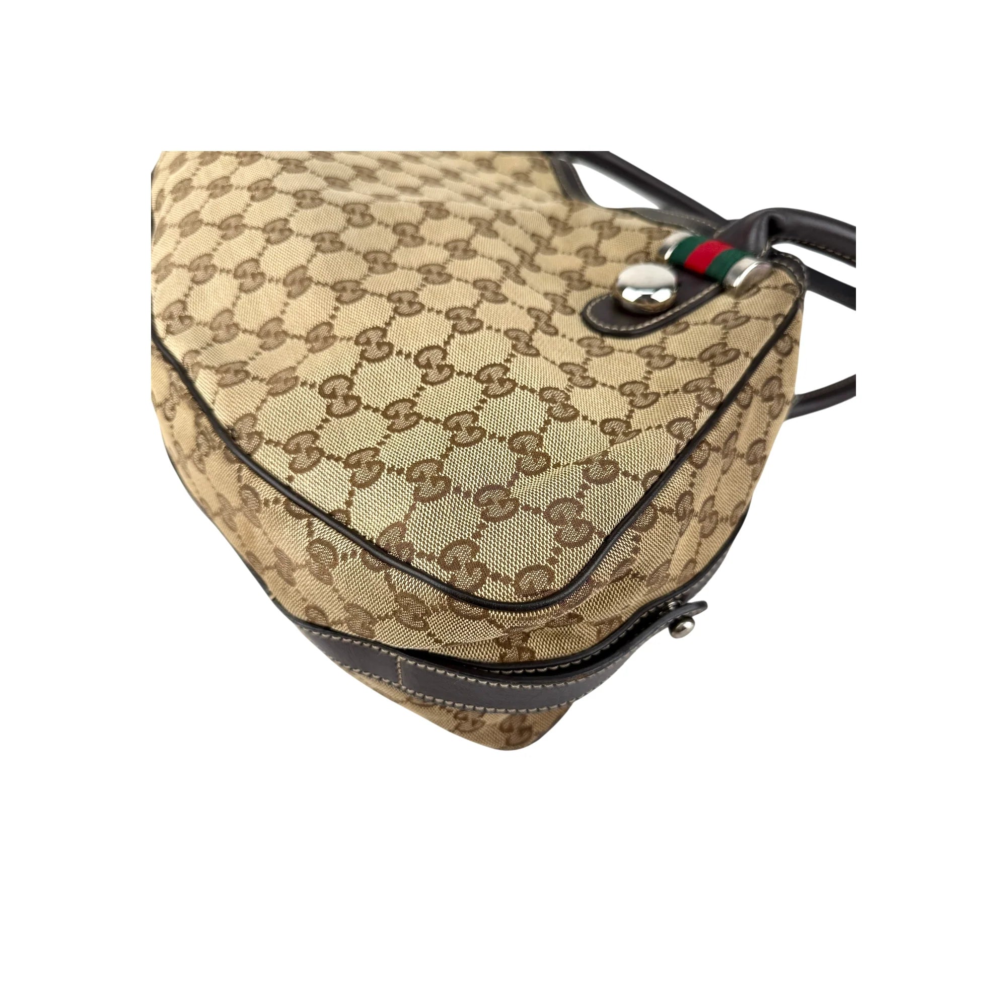Gucci Beige GG Canvas Web Match Ball Hobo