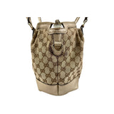 Gucci Beige Gold GG Canvas Sukey Top Handle Bag