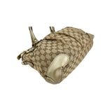 Gucci Beige Gold GG Canvas Sukey Top Handle Bag