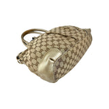 Gucci Beige Gold GG Canvas Sukey Top Handle Bag