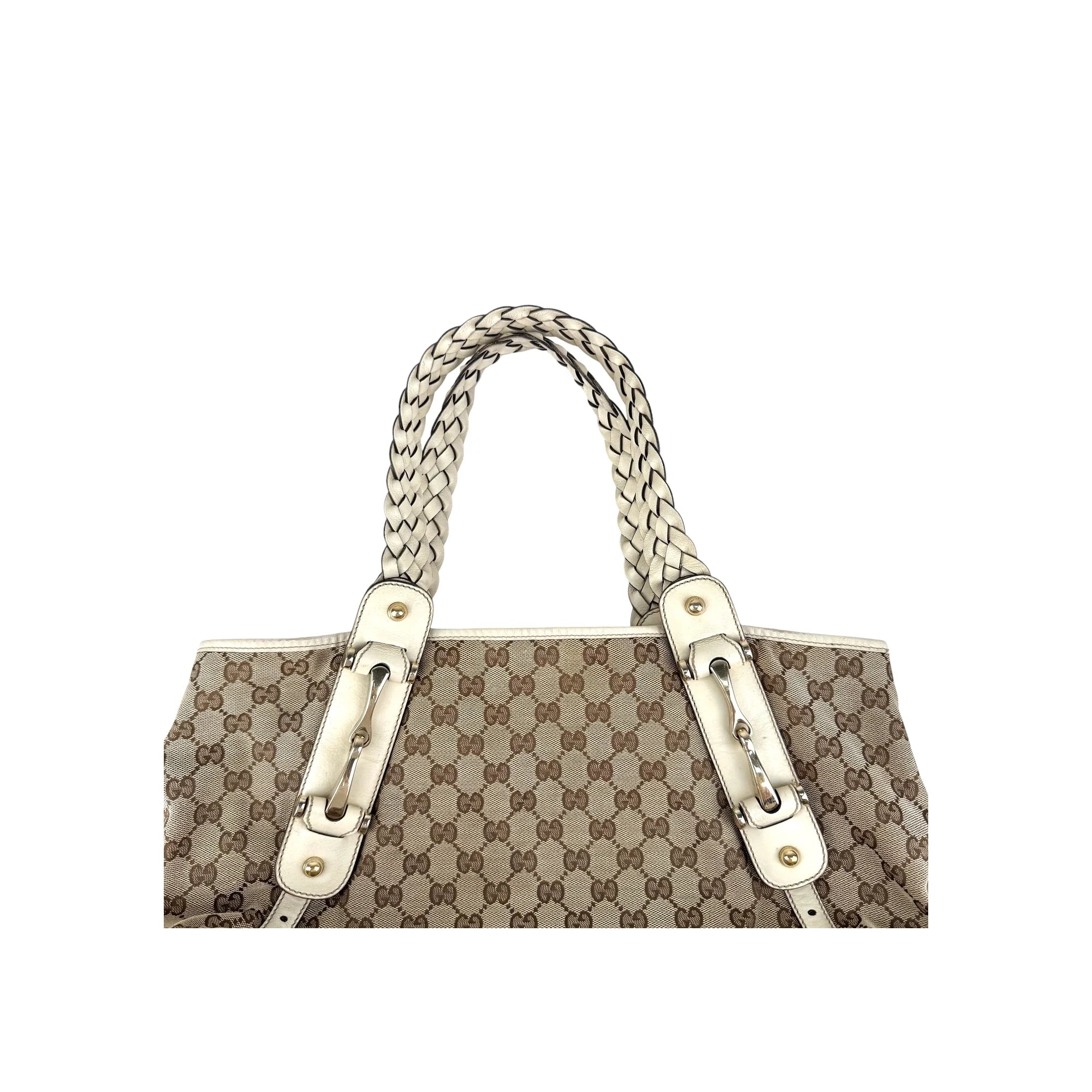 Gucci Beige/Ivory GG Canvas Medium Pelham Shoulder Bag