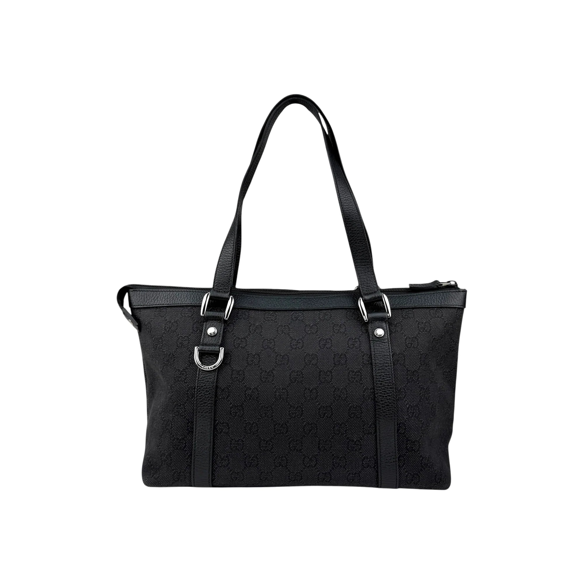 Gucci Black GG Canvas Abbey Medium Tote Bag