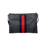 Gucci Black GG Supreme Canvas Crossbody Messenger Bag