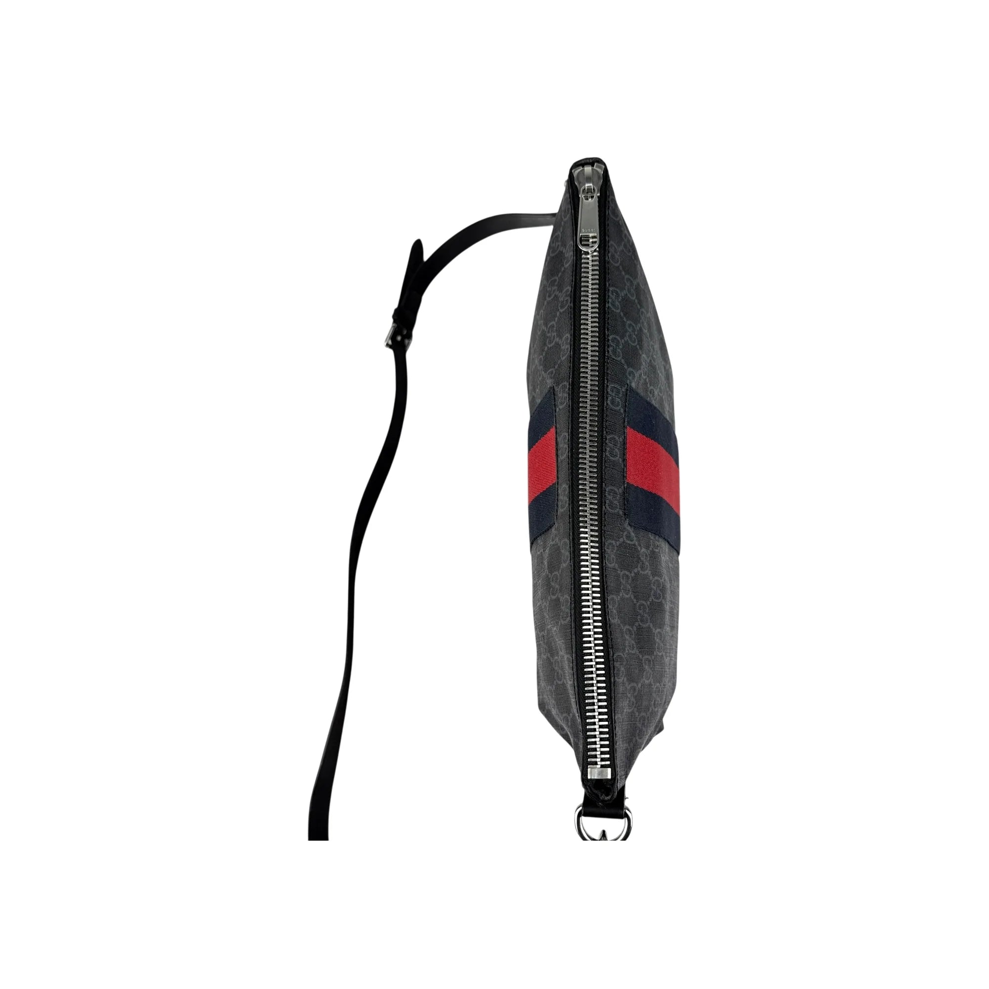 Gucci Black GG Supreme Canvas Crossbody Messenger Bag