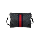 Gucci Black GG Supreme Canvas Crossbody Messenger Bag