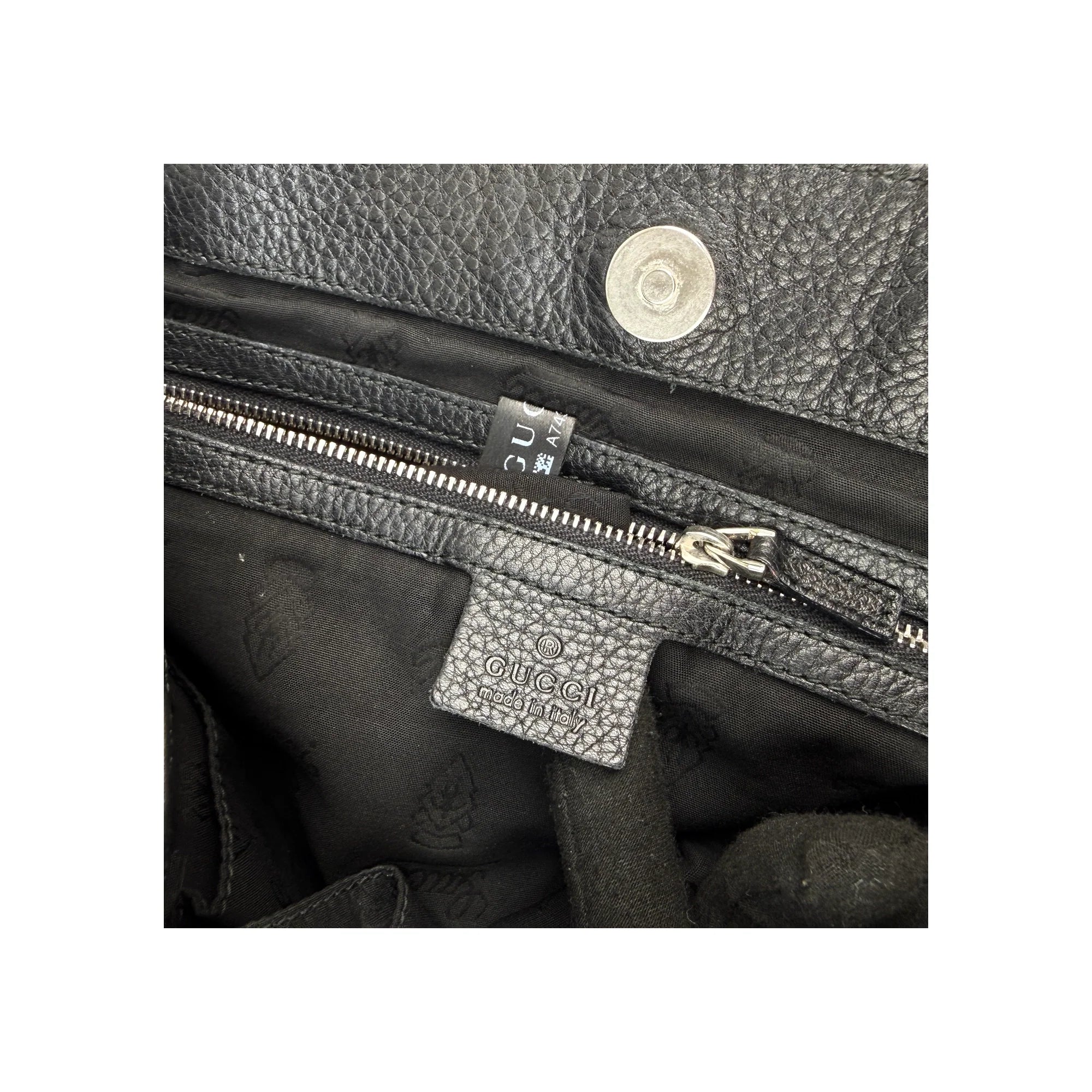 Gucci Black Guccissima Leather Icon Bit Tote Bag