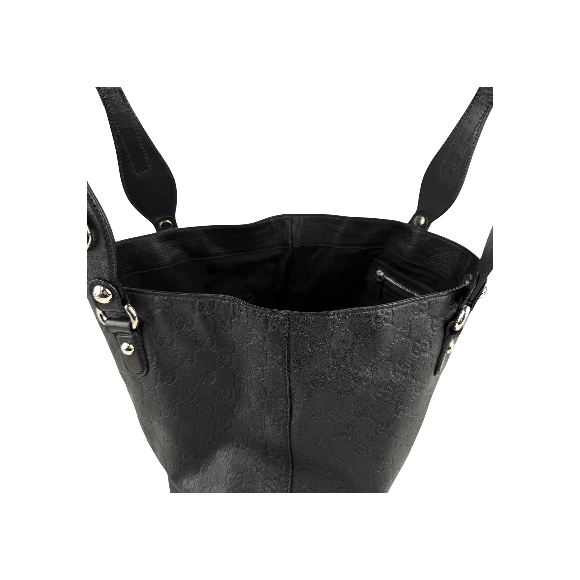 Gucci Black Guccissima Leather Icon Bit Tote Bag