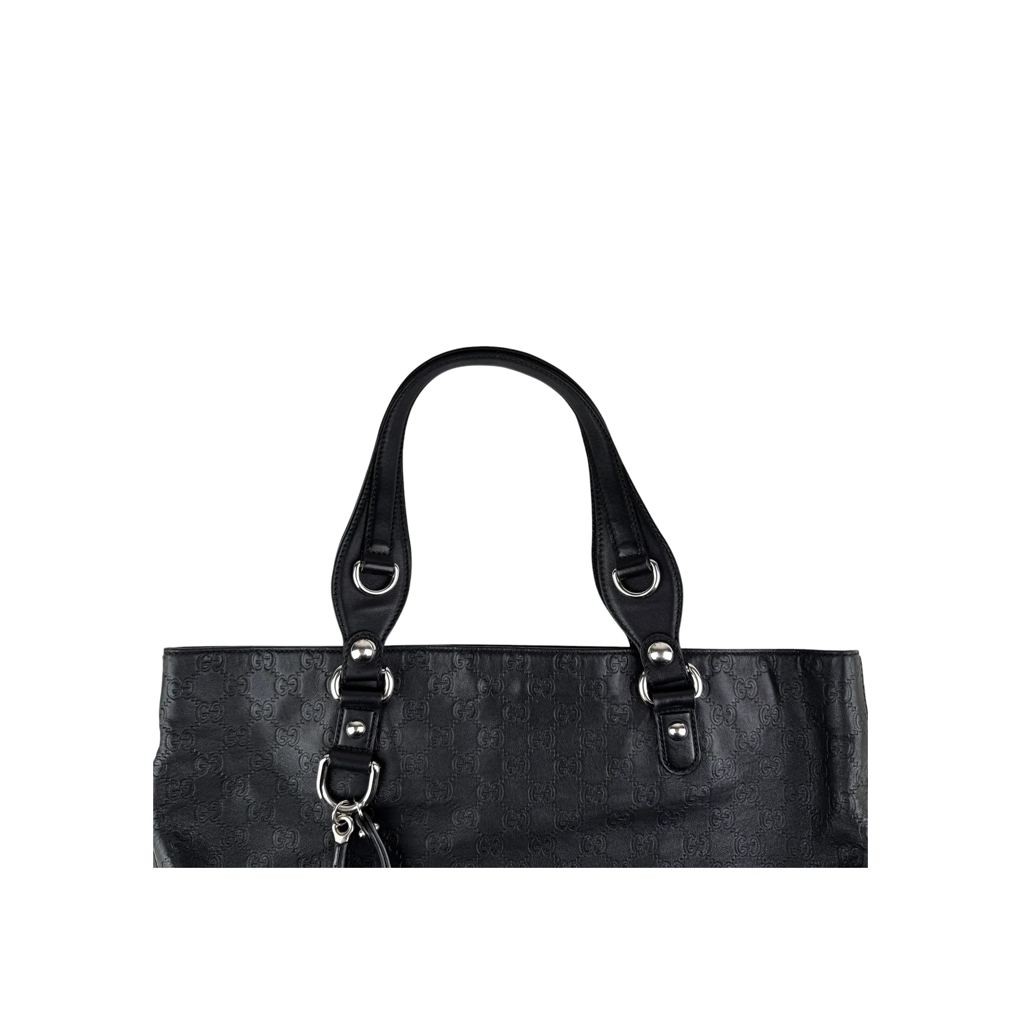 Gucci Black Guccissima Leather Icon Bit Tote Bag